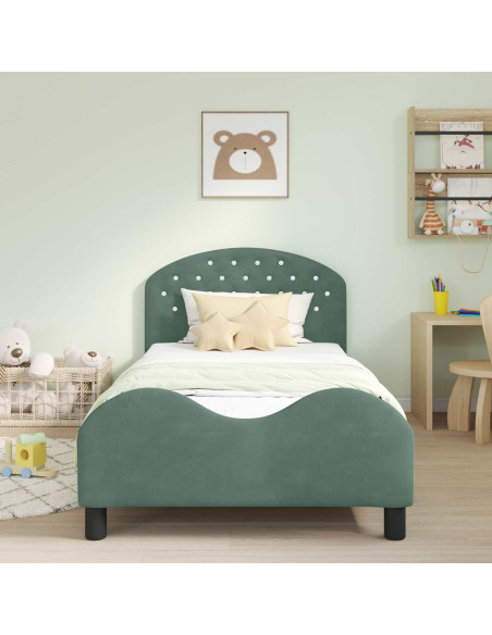 Struttura letto bambini con testata Verde Mare 90 x 200 cm