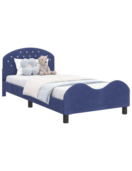 Struttura letto bambini con testata Blu Polizia 90 x 200 cm