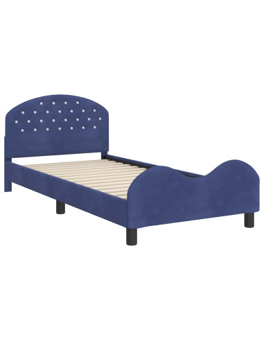 Struttura letto bambini con testata Blu Polizia 90 x 200 cm