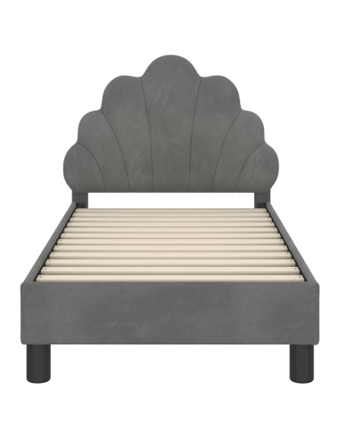 Struttura letto per bambini con testata Grigio scuro Velluto