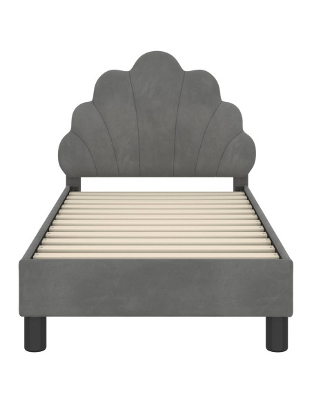 Struttura letto per bambini con testata Grigio scuro Velluto