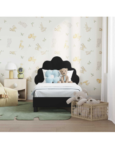 Struttura letto per bambini con testata Nero 70 x 140 cm
