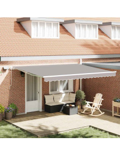 Tenda Retrattile Grigio chiaro 450 × 350 cm Tessuto e acciaio