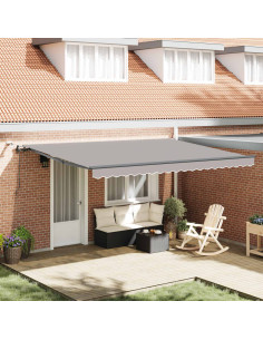 Tessuto per Tenda con Grigio chiaro 450 × 350 cm Poliestere