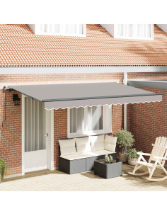 Tenda Retrattile Grigio chiaro 400 x 200 cm Tessuto