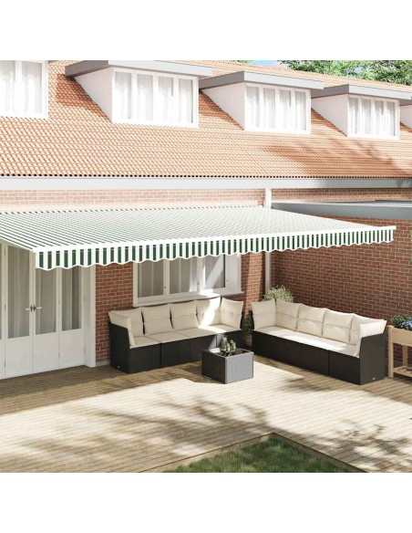 Tenda a Braccio Verde e Bianco 580 x 20 cm Tela