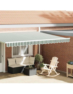 Tenda a Braccio Verde e Bianco 430 x 20 cm Tela