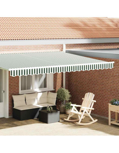 Tenda a Braccio Verde e Bianco 430 x 20 cm Tela