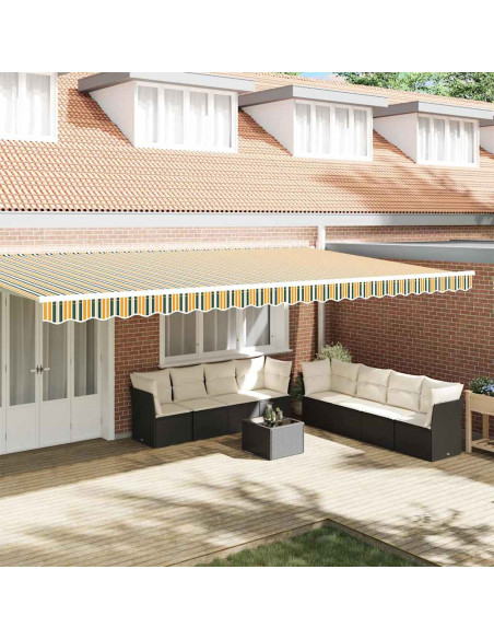 Tenda a Braccio Verde e giallo 580 x 20 cm Tela