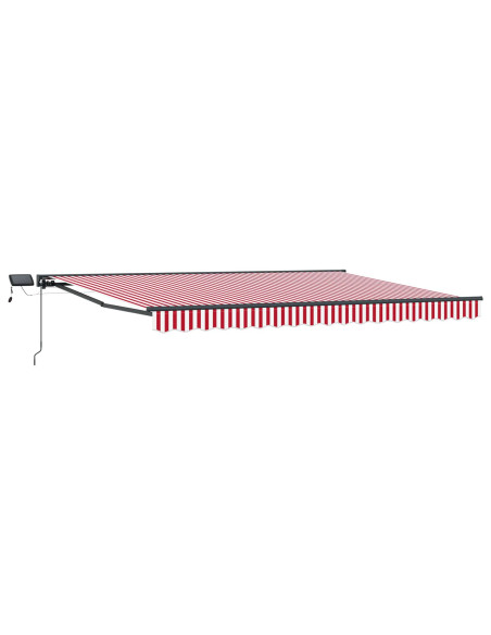Cornice per Tenda Manuale con LED Rosso e Bianco 4,5 × 3,5 m