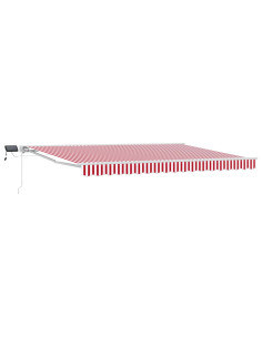 Cornice per Tenda Manuale con LED Rosso e Bianco 4,5 × 3,5 m