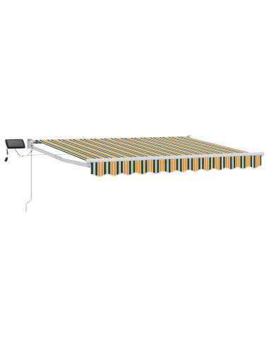 Tenda retrattile manuale con LED Verde e Giallo 2,5 x 2 m