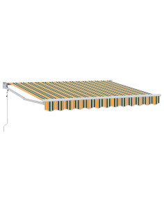Tenda da Sole Verde e Giallo 2,5 x 2 m Poliestere e Metallo