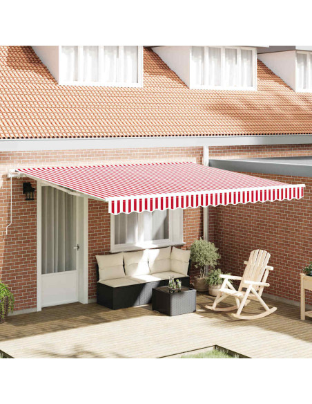 Tenda Retrattile Rosso e Bianco 400 × 350 cm