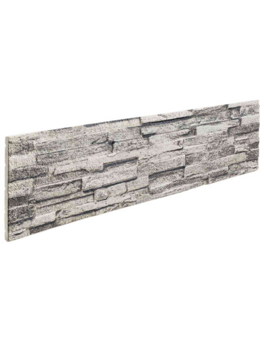 Pannelli da parete 10 pcs Grigio chiaro 100 x 25 cm Schiuma EPS