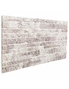 Pannelli da parete 10 pcs Grigio chiaro e bianco 100 x 50 cm