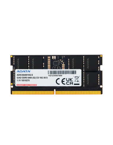 ADATA RAM CSO-DIMM 16GB DDR5 6400MHZ 1.1V