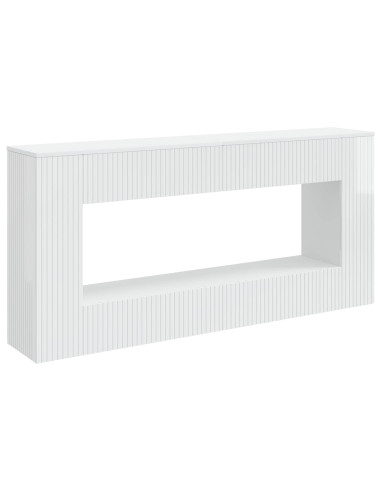 Tavolo consolle Rigato Bianco Lucido 155 x 29 x 74 cm