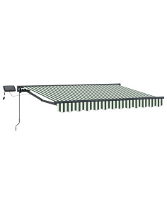 Cornice per Tenda Manuale con LED Verde e Bianco 3 x 2 m