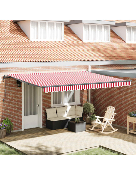 Tenda Retrattile Rosso e Bianco 450 × 350 cm