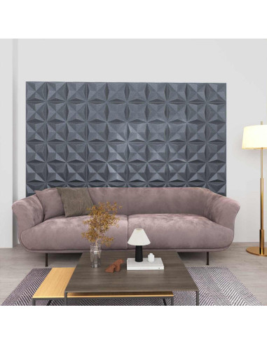 Pannelli da parete 12 pcs Origami Grigio 50 x 50 cm Schiuma XPS