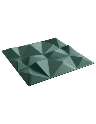 Pannelli da parete 12 pcs Verde Diamante 50 x 50 cm Schiuma XPS