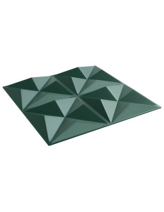 Pannelli da parete 12 pcs Verde Origami 50 x 50 cm Schiuma XPS