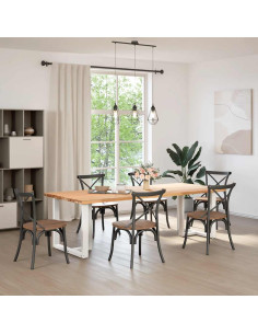 Gambe per tavolo da pranzo a forma di T 2 pz bianche 80x35x(72-73) cm in acciaio