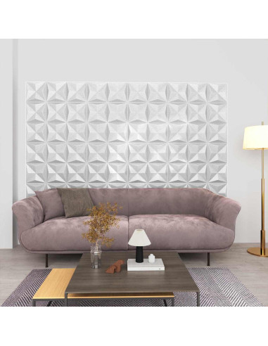 Pannelli da parete 48 pcs Bianco Origami 50 x 50 cm Schiuma XPS