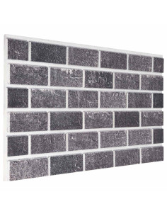 Pannelli da parete 10 pcs Nero e Grigio 100 x 50 cm Schiuma EPS