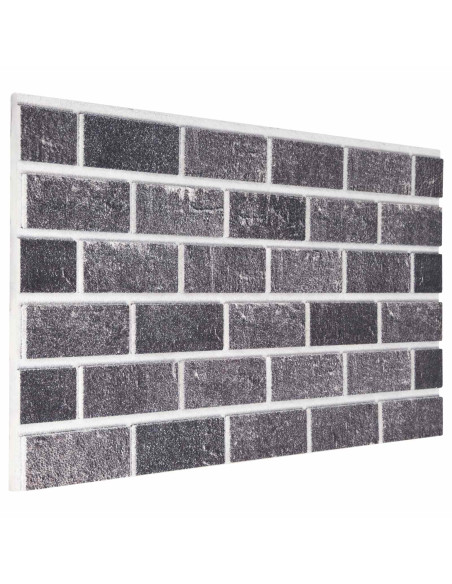 Pannelli da parete 10 pcs Nero e Grigio 100 x 50 cm Schiuma EPS