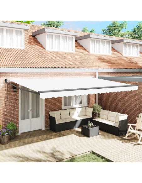 Tenda da Sole Bianco 500 × 300 cm Poliestere e Metallo