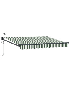 Tettuccio Elettrico Retrattile Verde e Bianco 3,5 x 2 m