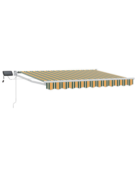 Tenda retrattile manuale con LED Verde e Giallo 3,5 x 2 m