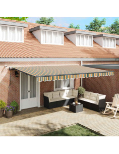 Tessuto per Tenda con Verde e giallo 500 × 350 cm Poliestere