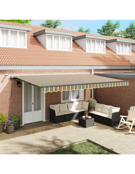 Tessuto per Tenda con Verde e giallo 500 × 350 cm Poliestere