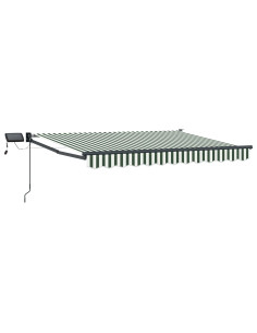 Tenda retrattile manuale con LED Verde e Bianco 3 x 2 m