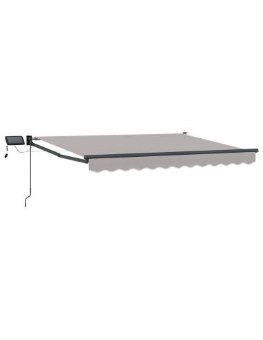 Tenda retrattile manuale con LED Grigio chiaro 3,5 x 2 m