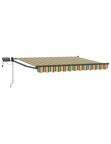 Tenda retrattile manuale con LED Verde e Giallo 3,5 x 2 m