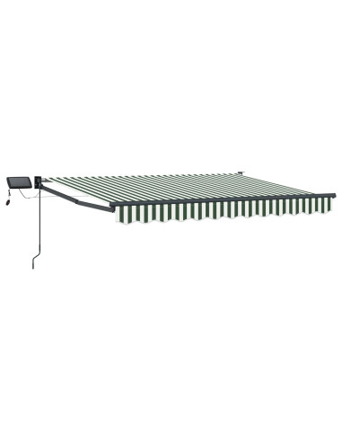 Tenda retrattile manuale con LED Verde e Bianco 3,5 x 2 m