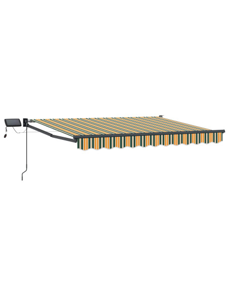 Tenda retrattile manuale con LED Verde e Giallo 3 x 2,5 m