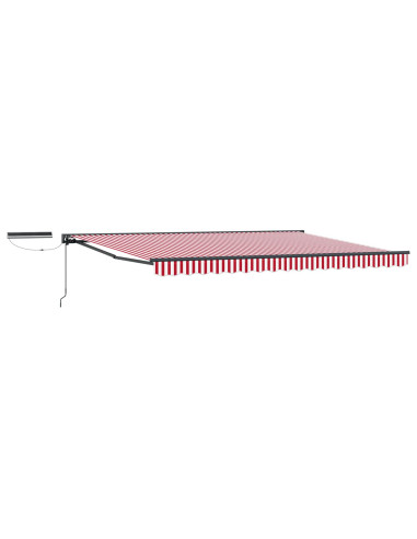 Tettuccio Elettrico Retrattile Rosso e Bianco 5 x 3 m