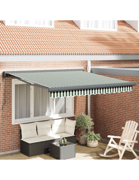 Tenda da Sole Verde e Bianco 350 x 250 x 165 cm