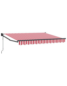 Tettuccio Elettrico Retrattile Rosso e Bianco 2,5 x 2 m