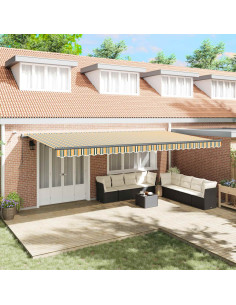 Tessuto per Tenda con Verde e giallo 600 × 350 cm Poliestere