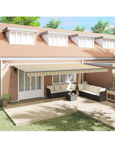 Tessuto per Tenda con Verde e giallo 600 × 350 cm Poliestere