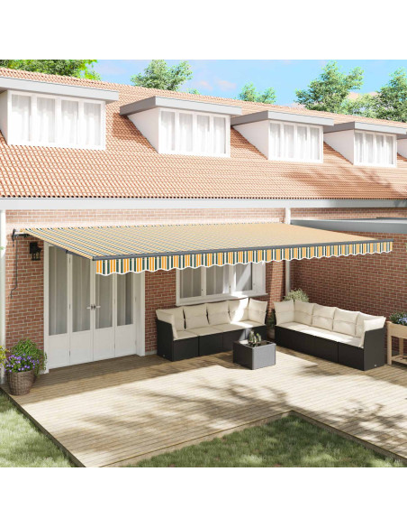 Tenda Retrattile Verde e giallo 600 × 350 cm