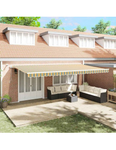 Tenda Retrattile Verde e Giallo 600 × 350 cm