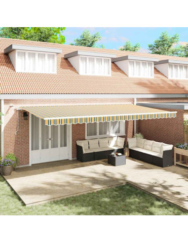 Tenda Retrattile Verde e Giallo 600 × 350 cm