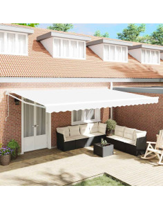 Tenda da Sole Bianco 500 × 300 cm Poliestere e Metallo